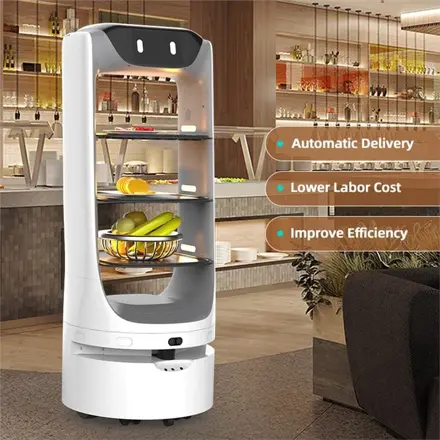 Autonómny robot na doručovanie jedla | Robot čašník | Reštauračný robot | Hotelový servisný robot