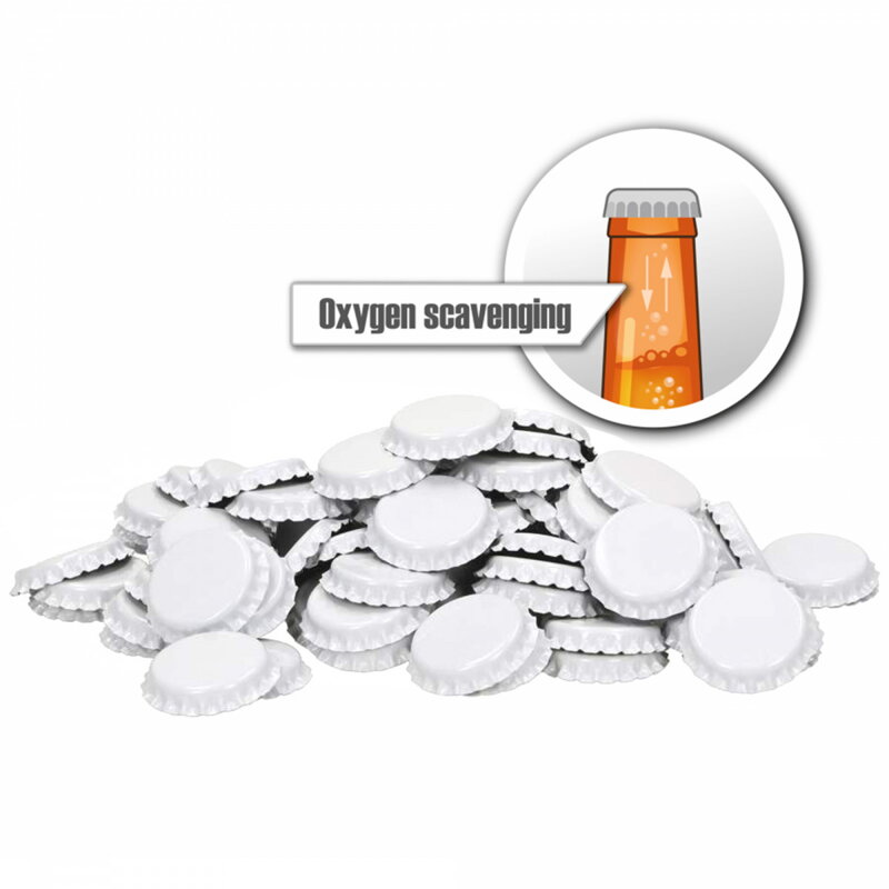 Korunkové uzávery 26 mm biele – 10 000 ks – s pohlcovaním kyslíka Korunkové uzávery 26 mm biele – 10 000 ks – s pohlcovaním kyslíka
